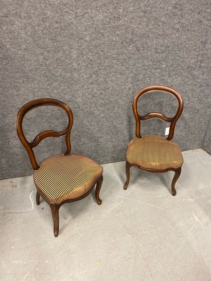 Paire de chaise Louis Philippe garniture...