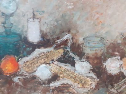 RAUMANN 
Nature morte aux maïs
Huile sur...
