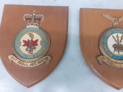 Cinq blasons d'escadrille anglaise et belge...