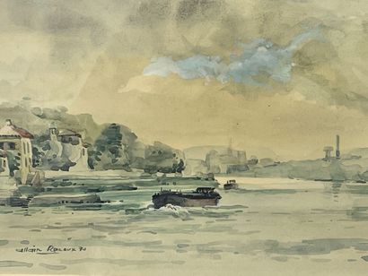 Allain RENOUX 
Vue de Saone vers Vaise 
Aquarelle...