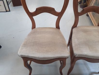 Paire de chaise 19ème assise en velours gris...