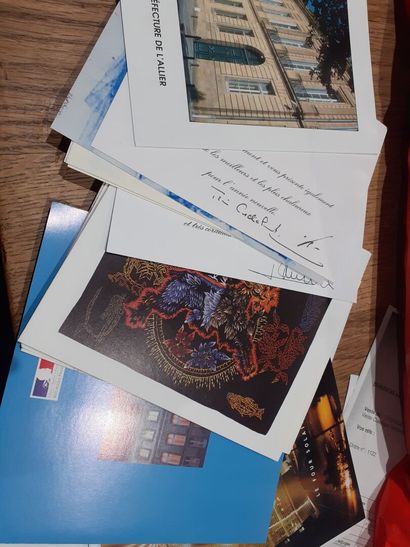 Lot de trois cartons de cartes de voeux :...