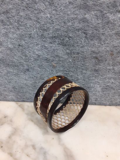Rond de serviette en écaille et os