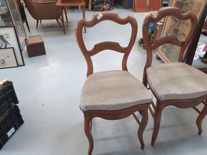 Paire de chaise 19ème assise en velours gris...