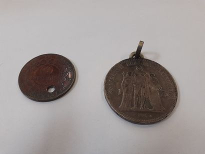 Pièce de 5 francs 2ème République 1849 et...