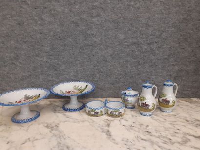 Service en porcelaine bleu blanc