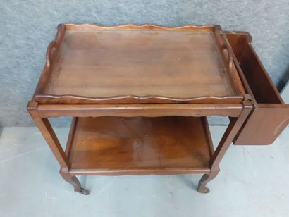 Table desserte en bois naturel avec un plateau...