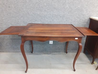 bureau plat en noyer avec plateaux tirettes...
