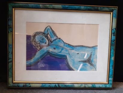 Marcel CORDIER
Nu bleu 
Dessin sur papier
20...