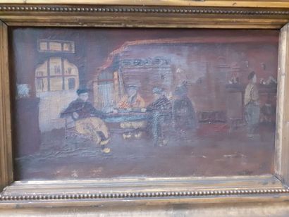 Interieur Hollandais, 
Huile sur toile 
cadre...