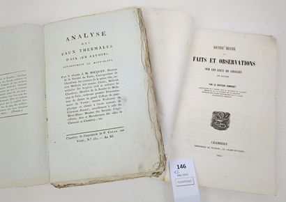 [Savoie]. Réunion de 2 volumes in-8 brochés :

SOCQUET...