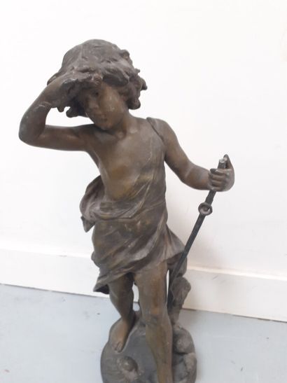 Le guetteur, 
Epreuve en régule patiné
H...