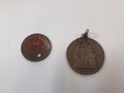 Pièce de 5 francs 2ème République 1849 et...