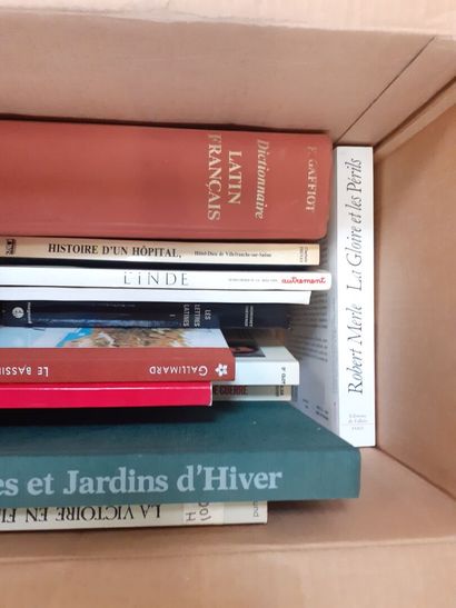 Un carton de livres divers dont le dictionnaire...