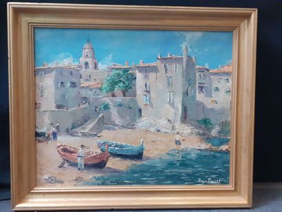 Roger PUGET 1911-2002
Les pecheurs 
Huile...