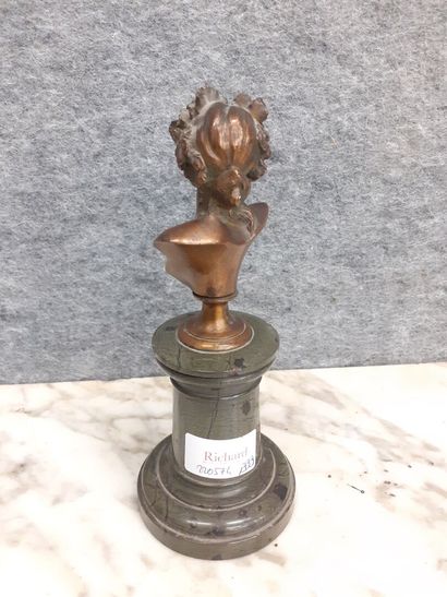 Faunesse, Buste en bronze sur un socle en...