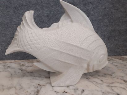 Poisson en ceramique craquelé Art Déco dans...