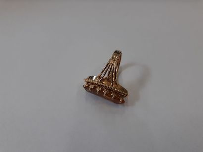 Bague en or jaune avec citrine pds brut :...