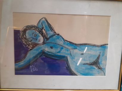 Marcel CORDIER
Nu bleu 
Dessin sur papier
20...