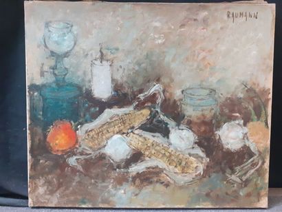 RAUMANN 
Nature morte aux maïs
Huile sur...