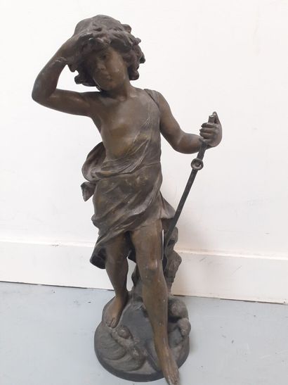 Le guetteur, 
Epreuve en régule patiné
H...