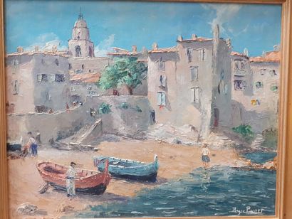 Roger PUGET 1911-2002
Les pecheurs 
Huile...