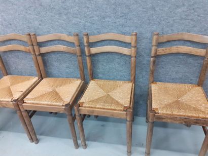 BAUMANN suite de quatre chaises paillées
H...