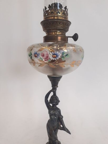 Lampe à pétrole Napoléon III fut à décor...