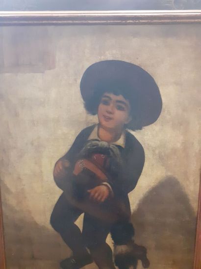 J GUILLAUME
Le joueur de vieille 
Huile sur...