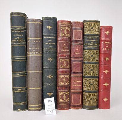 Un ensemble de 7 volumes in-4 du XIXe siècle,...