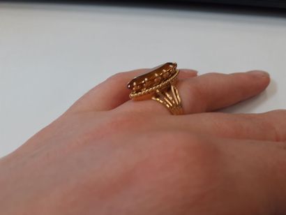 Bague en or jaune avec citrine pds brut :...