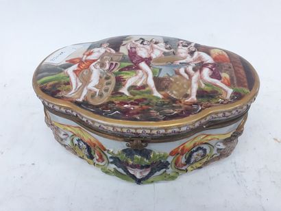 Capo di Monte boîte en porcelaine à décor...