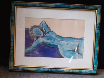 Marcel CORDIER
Nu bleu 
Dessin sur papier
20...