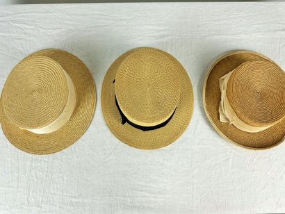 Trois canotiers de mode Balnéaire pour dame,...