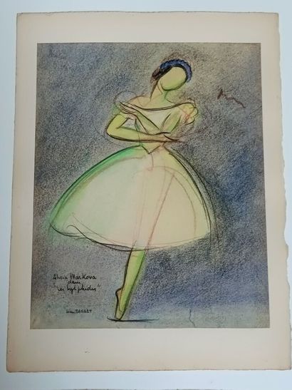 Quatre dessins signés Jean Target représentant...