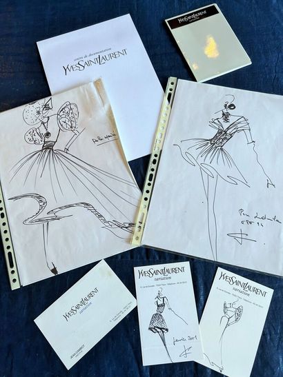 Quatre croquis de mode originaux de Jean...