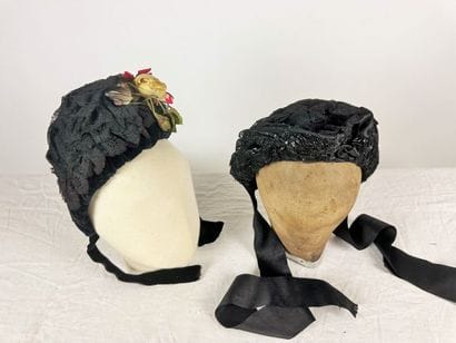 Cinq bibis de mode pour dame en tulle bouillonné...