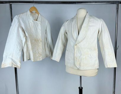 Une veste coloniale ou estivale en drap de...