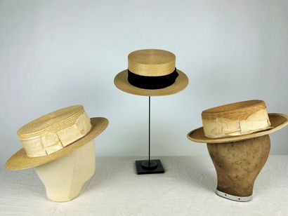 Trois canotiers de mode Balnéaire pour dame,...