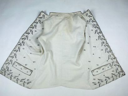 Gilet d'apparat en coton sergé blanc brodé...