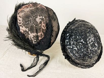 Une capote de mode Belle Epoque en soie rose...