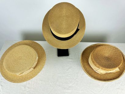 Trois canotiers de mode Balnéaire pour dame,...