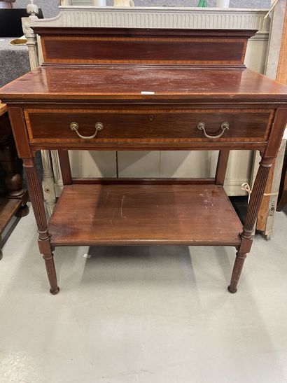 Console en bois de placage de forme rectangulaire,...