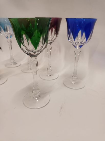 KLEIN à Baccarat 
Six verres à pied en cristal...