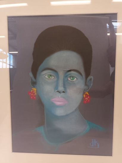 Portrait de femme,
Pastel sur papier vergé
Signé...
