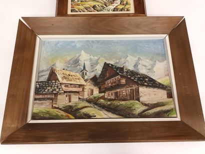 Paysages de montagne
Trois huiles sur bois...