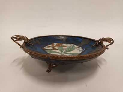 Louis DAGE, coupelle en métal et céramique...