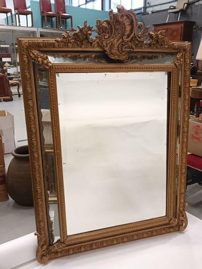 Grand miroir à pares-closes d'époque Napoléon...
