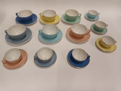 LUNEVILLE, KELLER ET GUERIN, douze tasses...