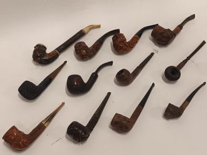 Lot de dix pipes en bruyère de Saint CLa...